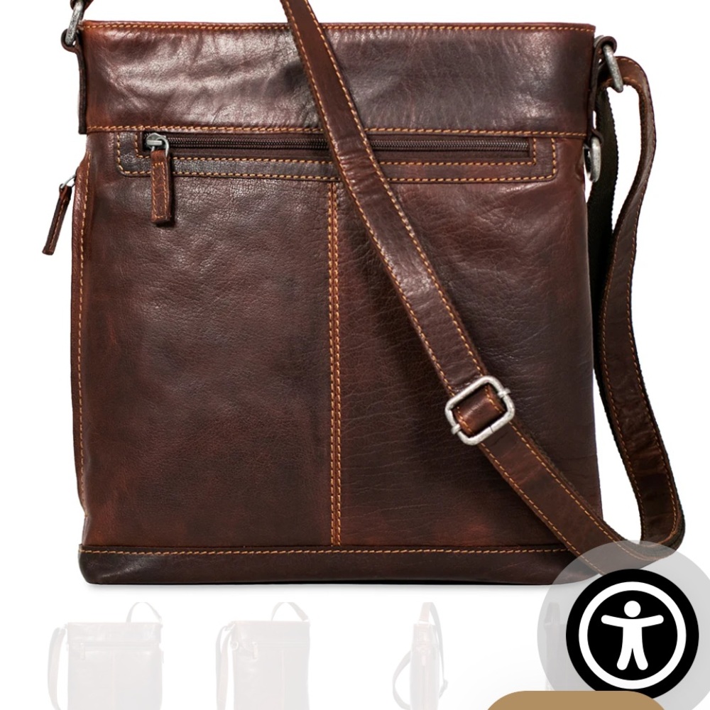 NWT Jack George Voyager Crossbody Brown Leather Unisex Bag